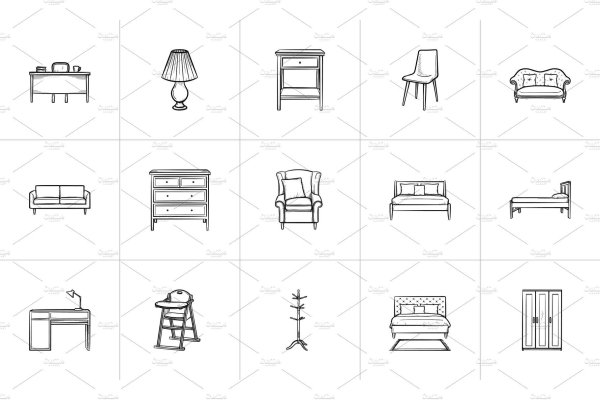 Иконка мебель скетч