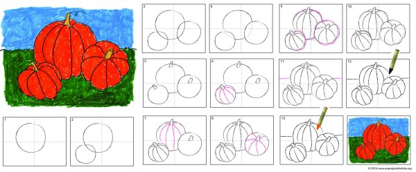 Поэтапное рисование фруктов для дошкольников