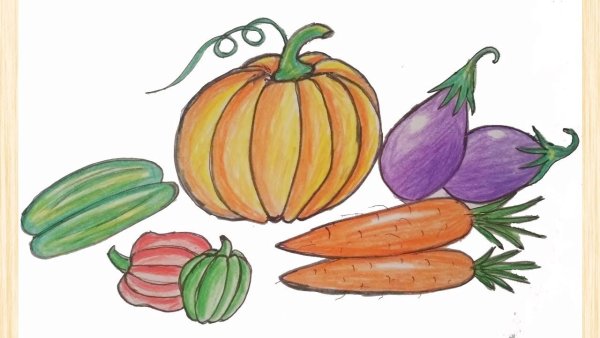 Овощи рисунок красками 5 класс