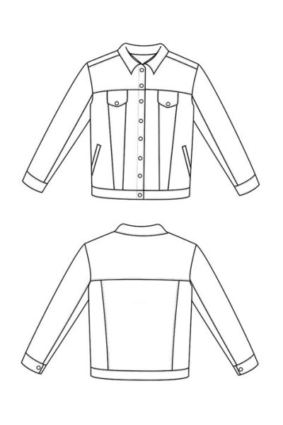 Технический эскиз джинсовой куртки