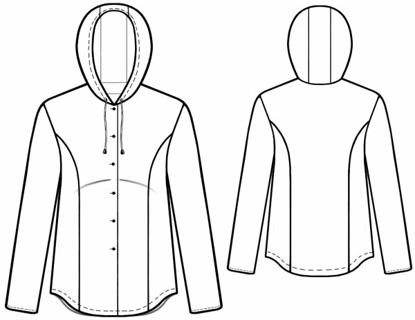 Лекала женской куртки с капюшоном