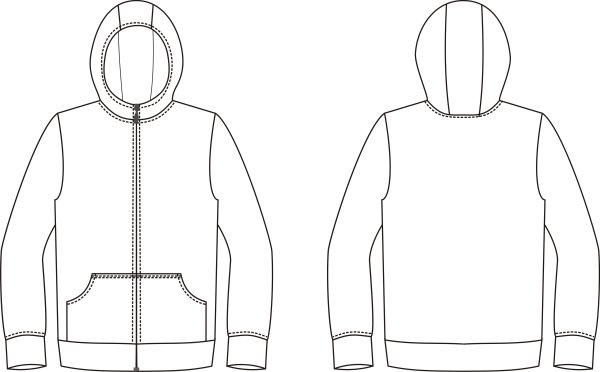 Лекало мужской толстовки