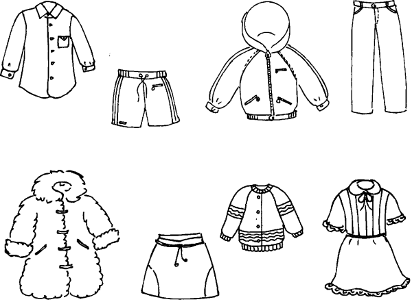 Одежда раскраска для детей