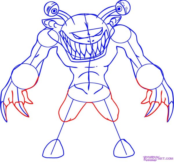 Рисование монстриков по кубикам