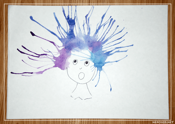 Выдувание из трубочки рисование