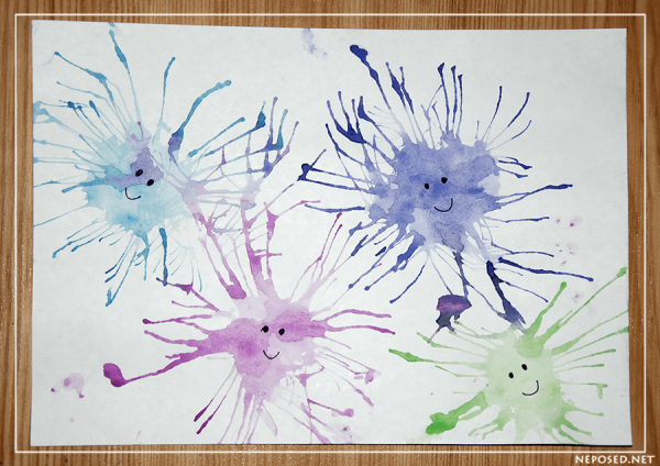 Выдувание трубочкой техника рисования