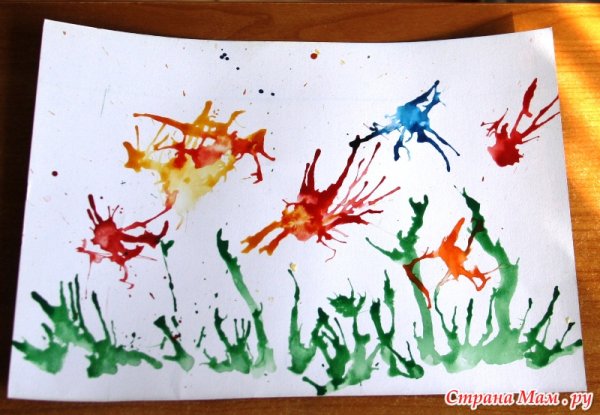 Техника выдувания в рисовании