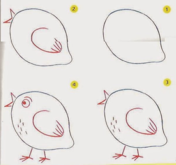Этапы рисования петуха