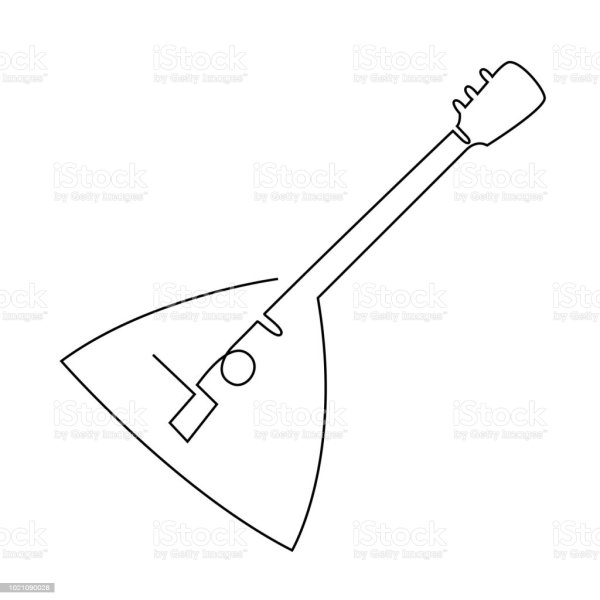 Дети с балалайкой трафарет