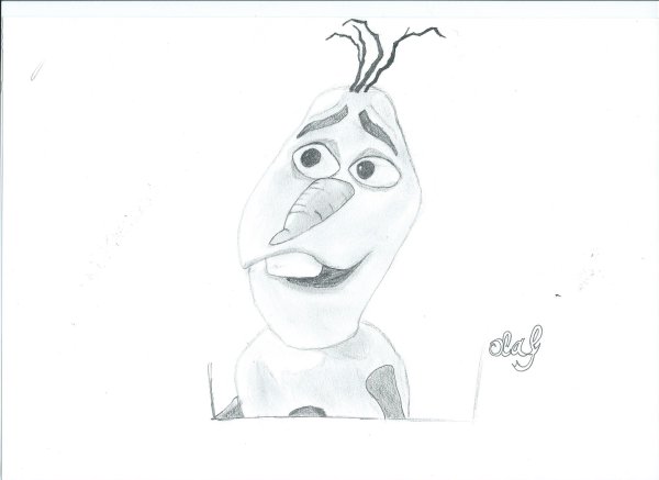 Олаф нарисовать карандашом поэтапно