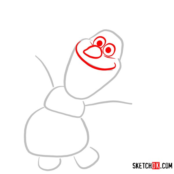 Пошаговое рисование Олафа