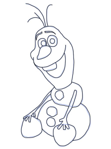 Снеговик Олаф карандашом