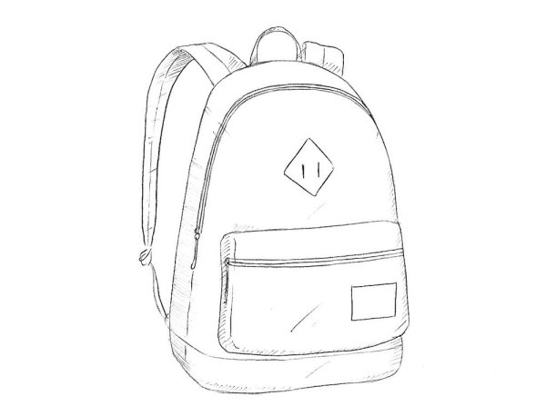 Как рисовать портфель поэтапно