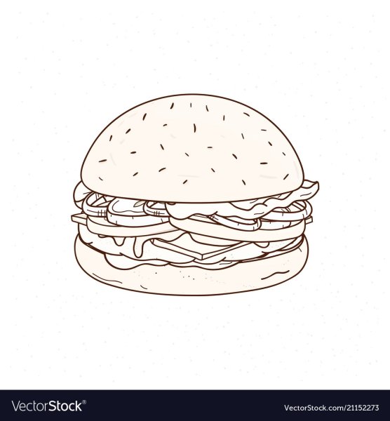 Пошаговое рисование бургера