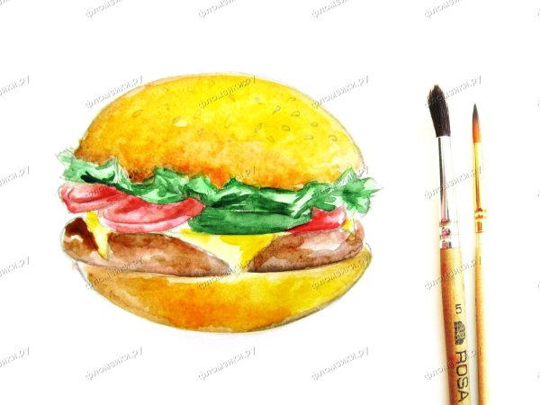 Гамбургер поэтапно рисуем папа рисует