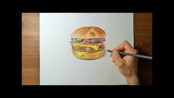 Как нарисовать бургер из Макдональдса