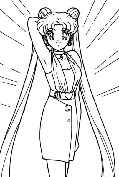 Расскраска Сейлор Мун команда