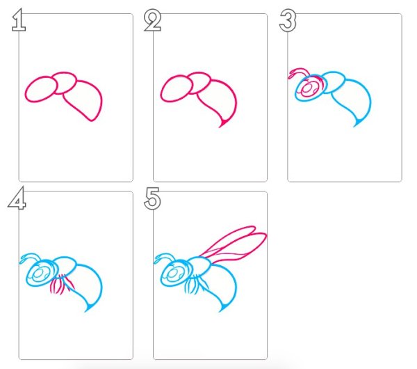 Светлячок пошаговое рисование для детей