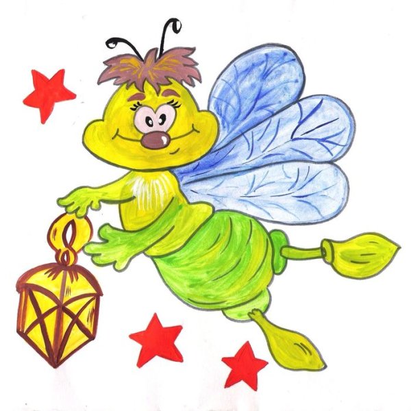 Светлячок поэтапное рисование