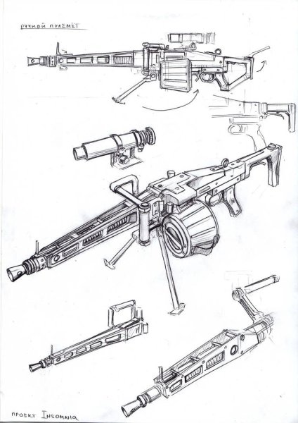 Пулемет Печенег чертеж