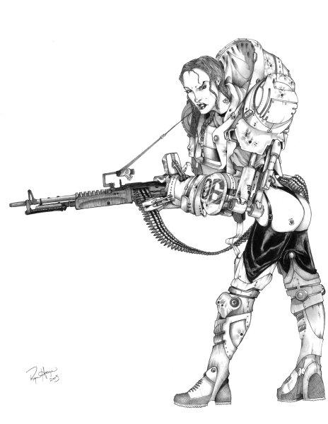 Рисунки оружия с пошаговой инструкцией