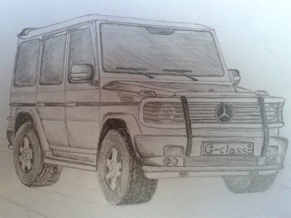 Мерседес g 55 АМГ карандашом