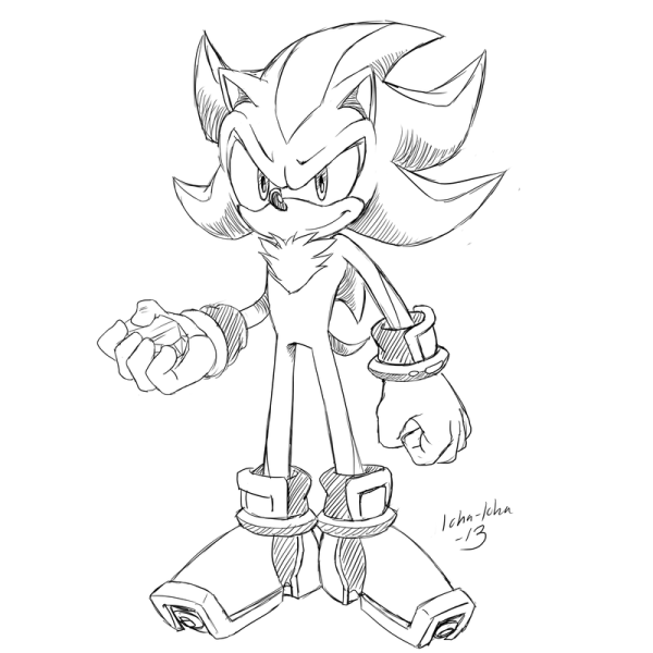 Раскраска Шедоу из Соника