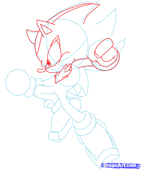 Нарисовать Шедоу из Соника