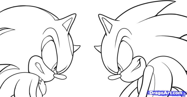 Соник и его друзья карандашом