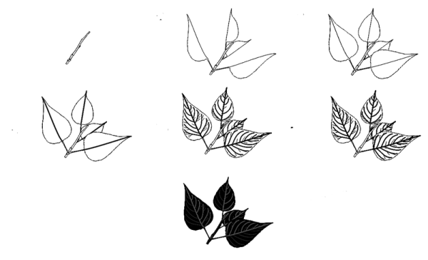 Учимся рисовать листочки