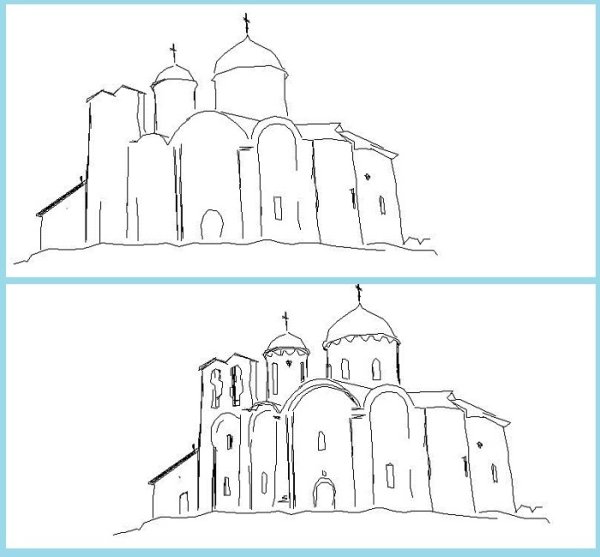 Церковь рисунок легкий