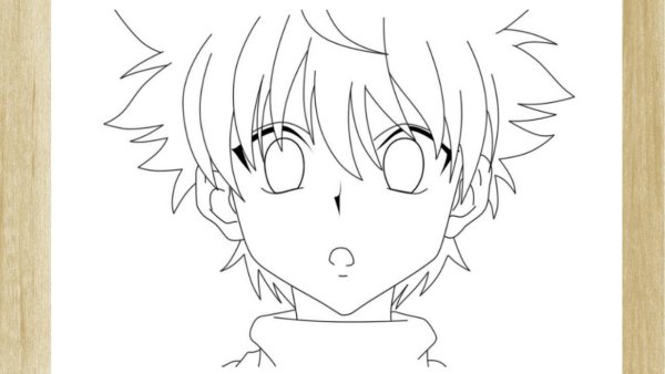 Киллуа голова для срисовки