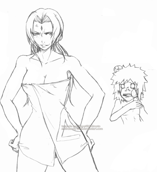 Цунаде карандашом