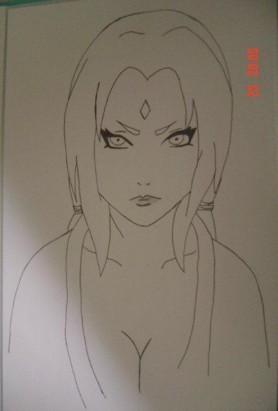 Цунаде лицо для срисовки