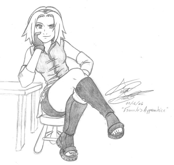 Цунаде из Наруто для срисовки