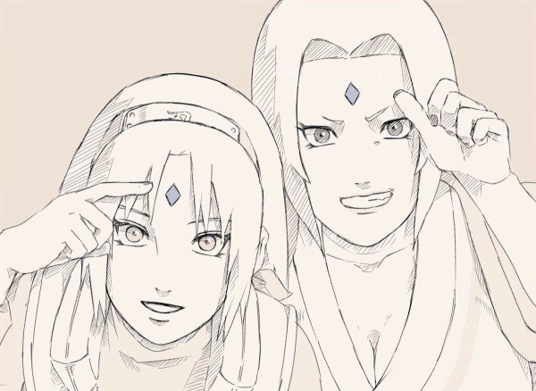 Рисунок цунаде поэтапно