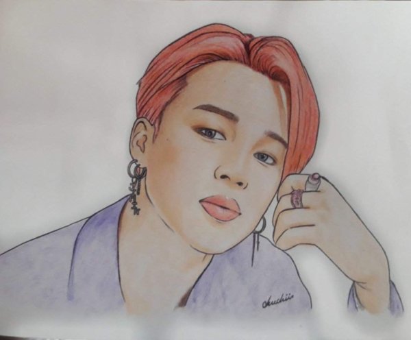 Чимин рисунок для срисовки для начинающих