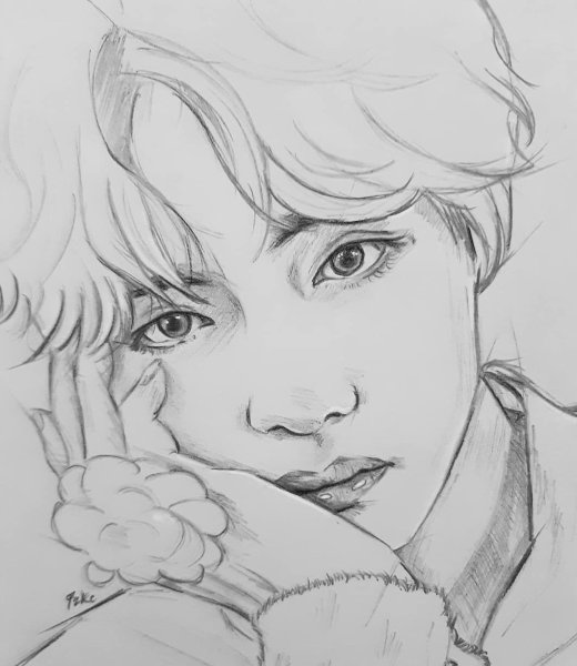 Чимин портрет карандашом