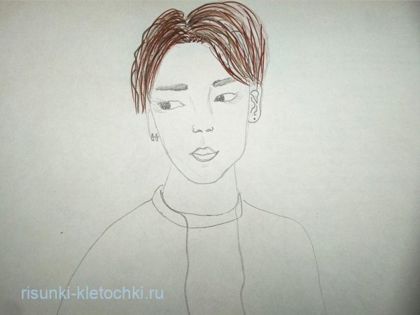 Нарисовать Чимина поэтапно