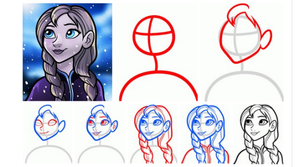 Поэтапные рисунки Анны