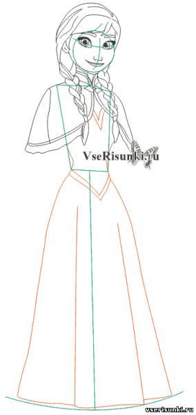 Анна из холодного сердца рисунок поэтапно
