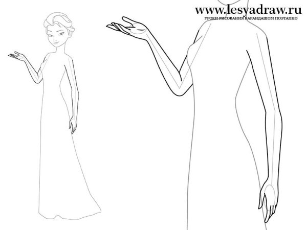 Пошаговое рисование Эльзы