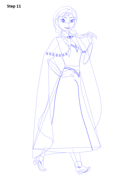 Анна из холодного сердца карандашом