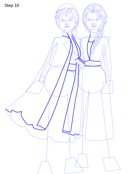 Как нарисовать Эльзу и анну из холодного сердца 2