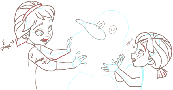 Эльза маленькая рисунок для детей поэтапно