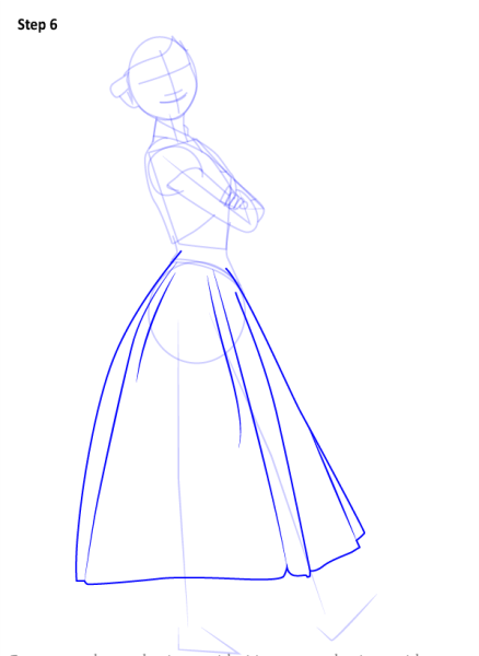 Нарисовать анну из холодного сердца в полный рост