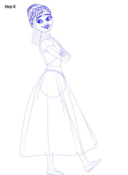 Поэтапное рисование принцессы Эльзы