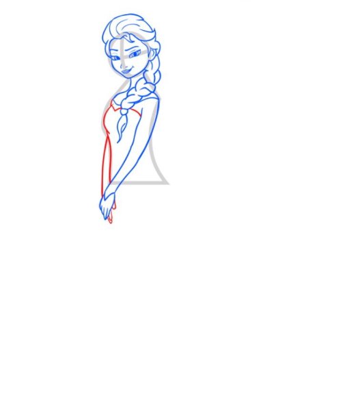 Поэтапное рисование Эльзы