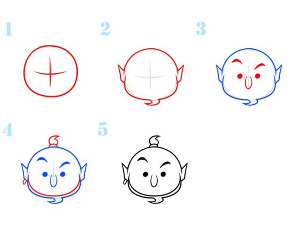 Поэтапное рисование Джина