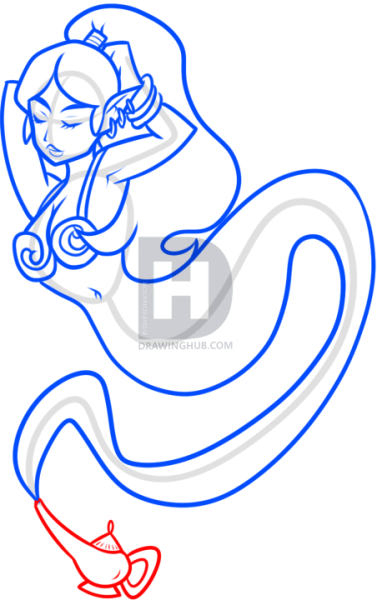 Поэтапное рисование Джина